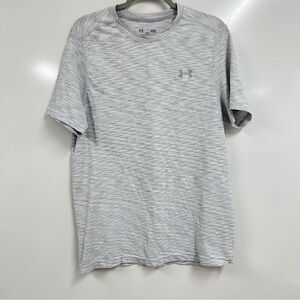 0309 Under Armour Mens Top Size Large Threadborne Heather Grey Heatgear